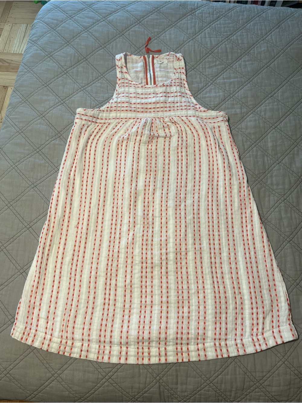 Lou & Grey White Dress with Coral Accent Trim